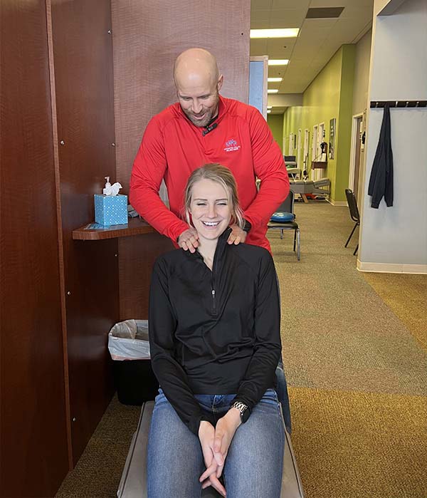 Patient appointment for chiropractic adjustment